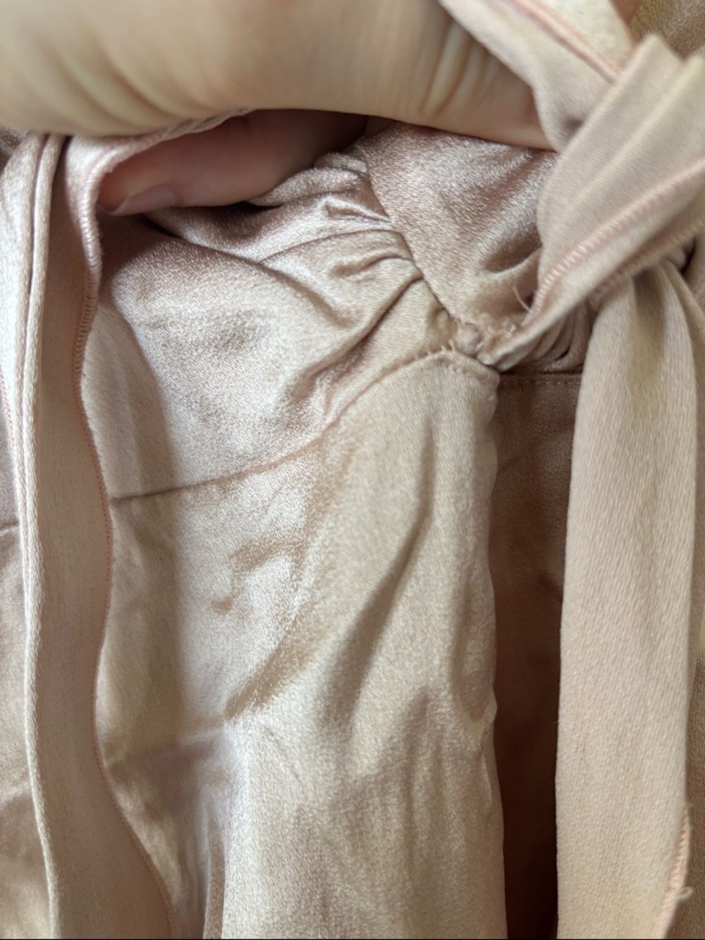 Zara Blush Pink Satin Slip Dress with Tie Front - Picture 8 of 8